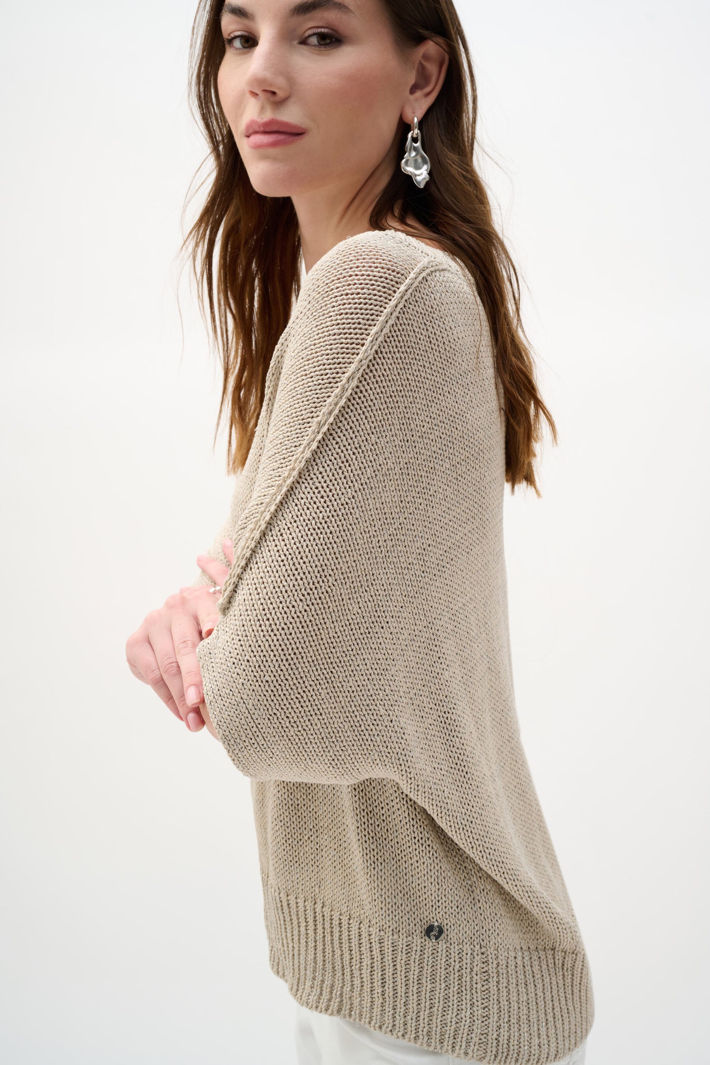 Lurex Sweater Knit Relaxed Top