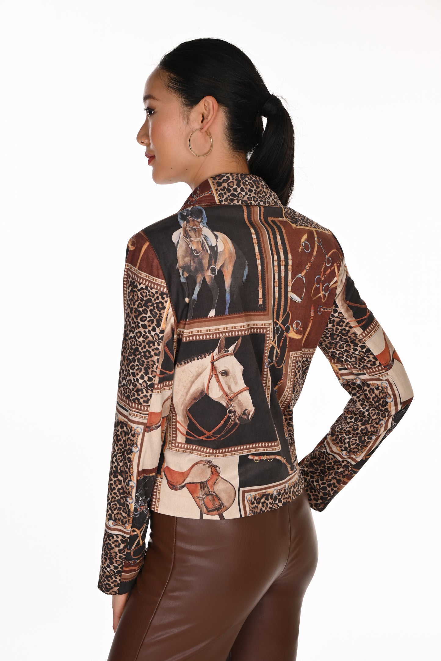 Fitted Jacket in Patchwork Print