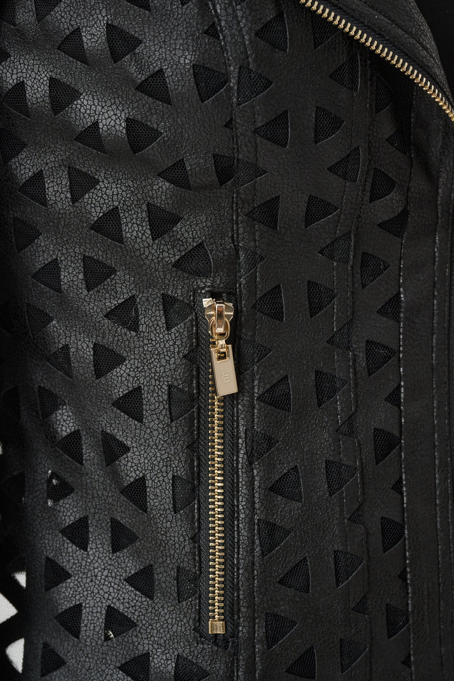 Faux Suede and Mesh Moto Jacket Black