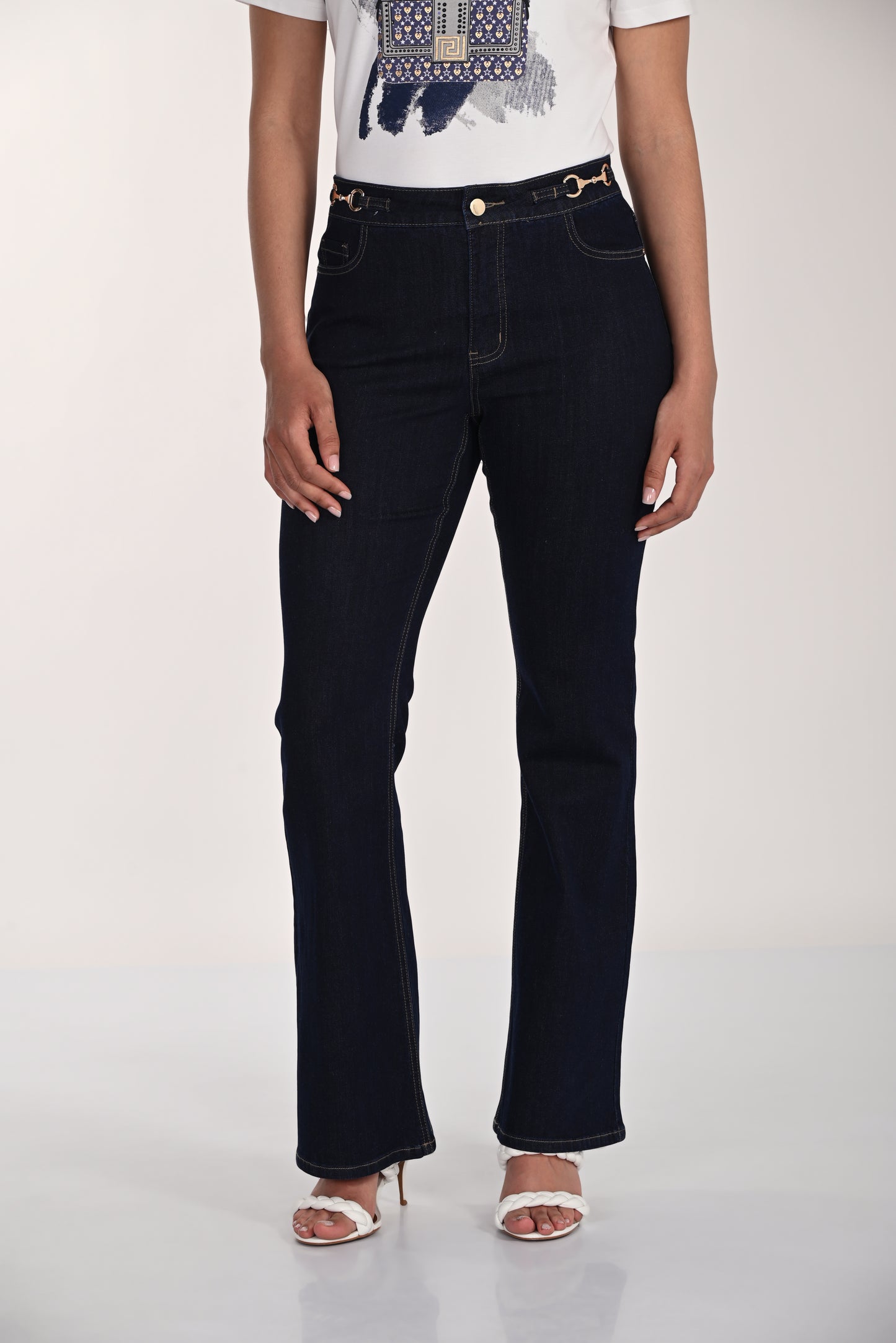 Frank Lyman Flare-leg Jeans - Indigo