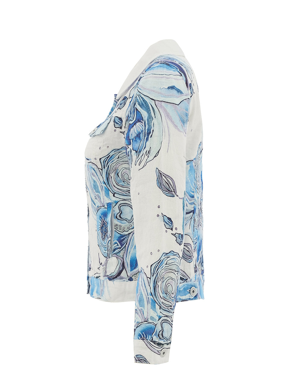 Woven Jacket Linen - Blue Flower