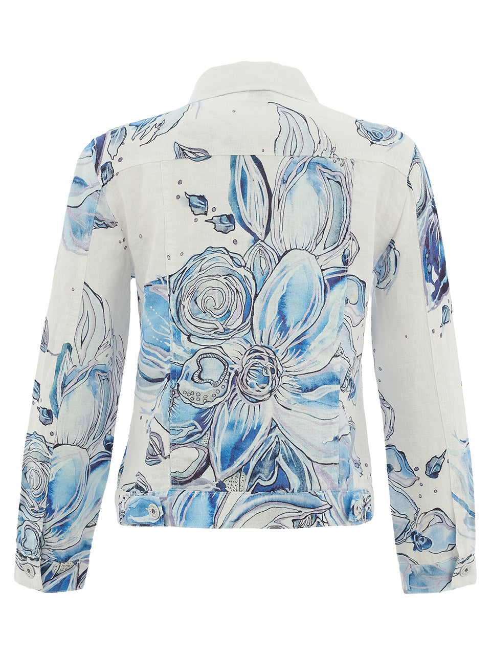 Woven Jacket Linen - Blue Flower