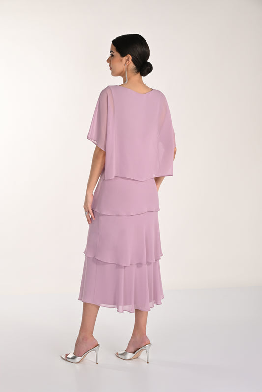 Lyman Tiered Chiffon Dress