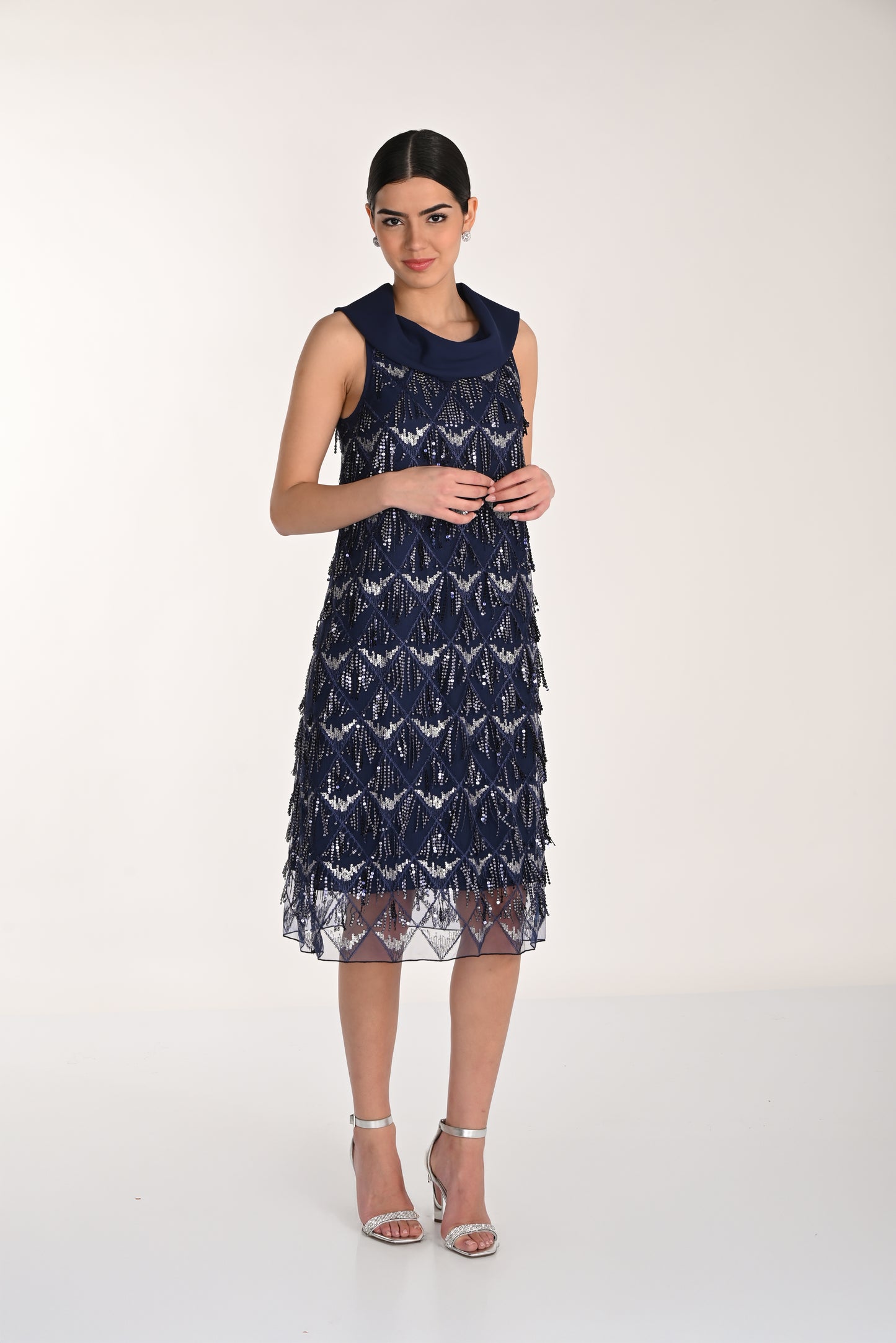 Lyman Dress - Indigo/Silver