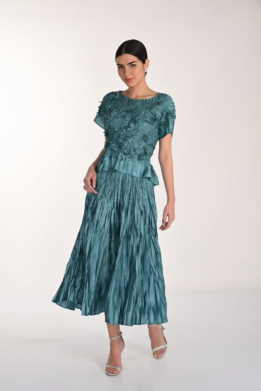 A-line Midi Skirt & Top 2-Piece Set