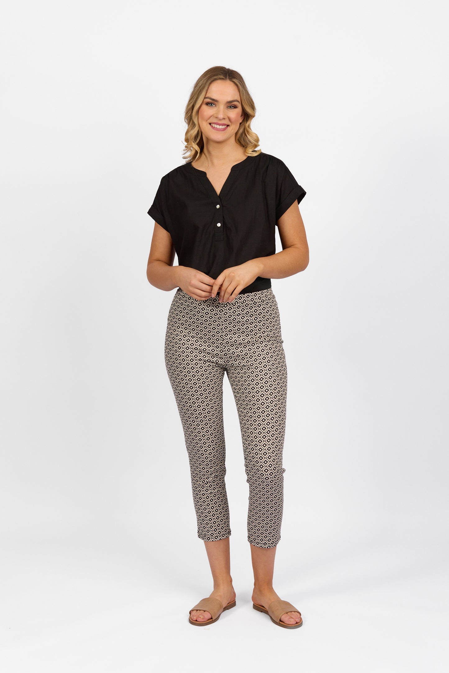 Vassalli - 7/8 Skinny Leg Cotton Pull-on Pant - 271LW - Sahara