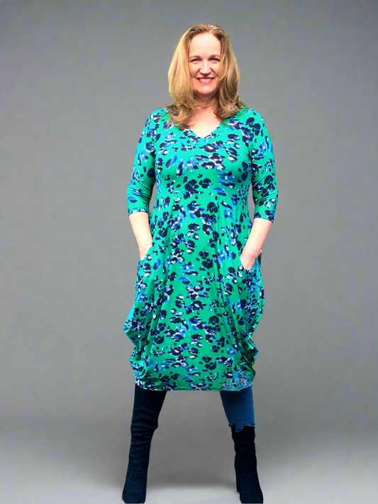 Bittermoon - Carly Dress - Jade Pattern - 3/4 Sleeve - 1 x size 12 left