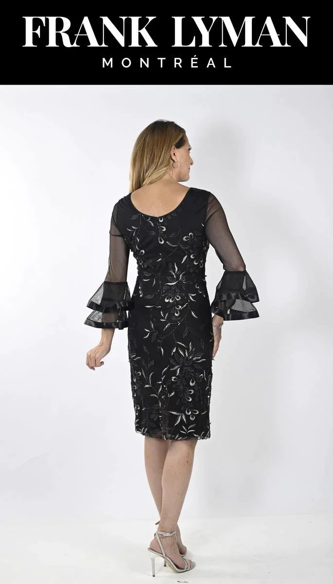 Frank Lyman - Embroidered Applique Dress - 239341 - Black/Gold