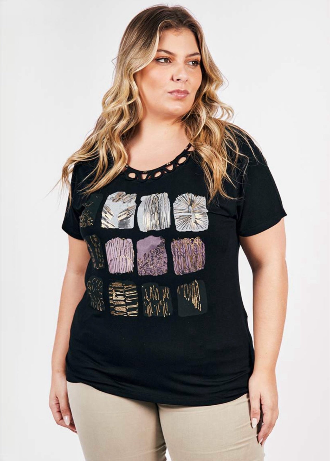 Bagoraz - BL4607 - Black Multi Top - 50% off