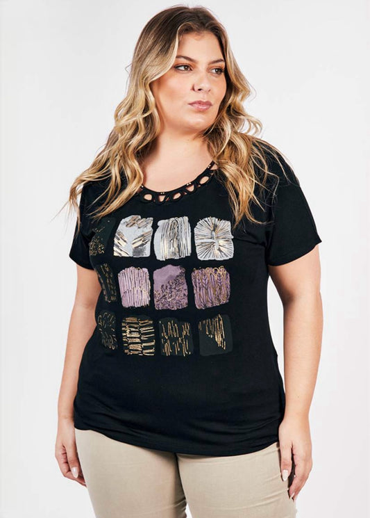 Bagoraz - BL4607 - Black Multi Top