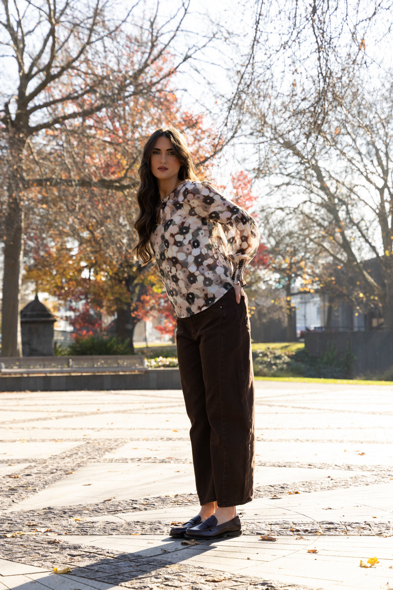 Vienna Blouse in Blush Poppy