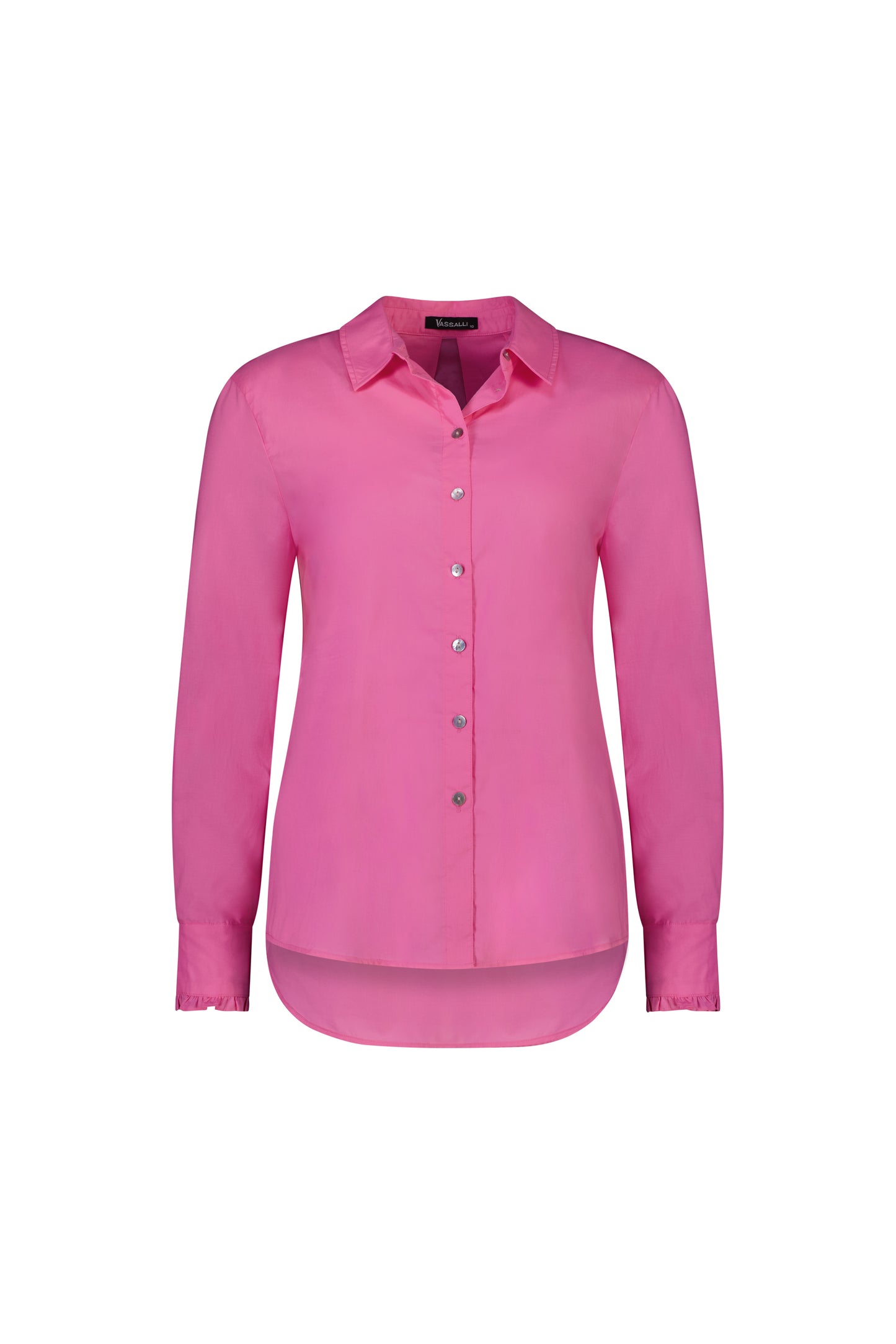 Vassalli - 4415 Cotton Shirt with Back Neck Pleat - Pink Lemonade - 70% Off 1 x 14 left