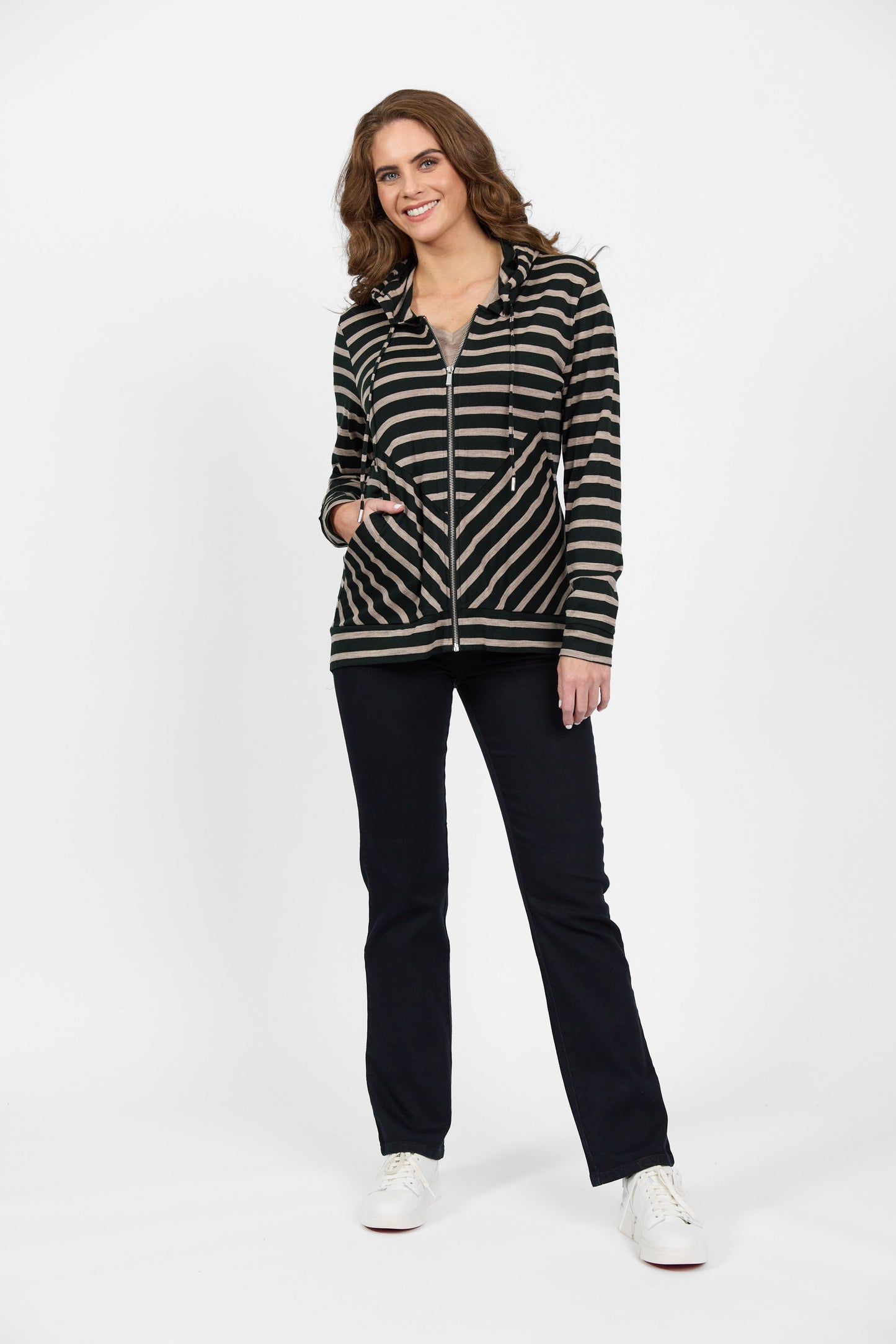 Merino Jacket - 4437A - Forest/Twig Stripe - Due Feb