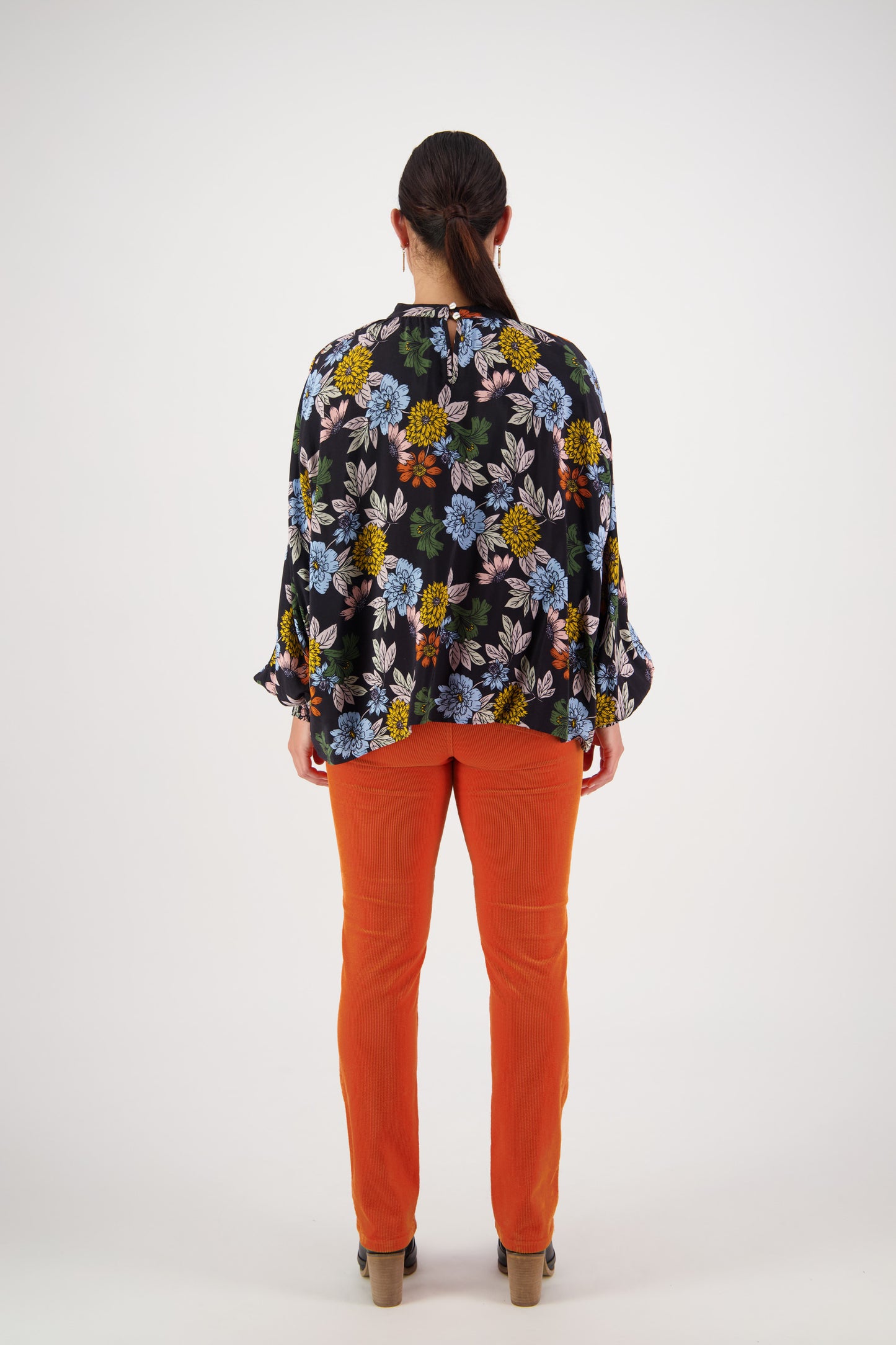 Vassalli - 4440 Asymmetrical Top with Shirred Cuff - Viva La Bloom - INSTORE