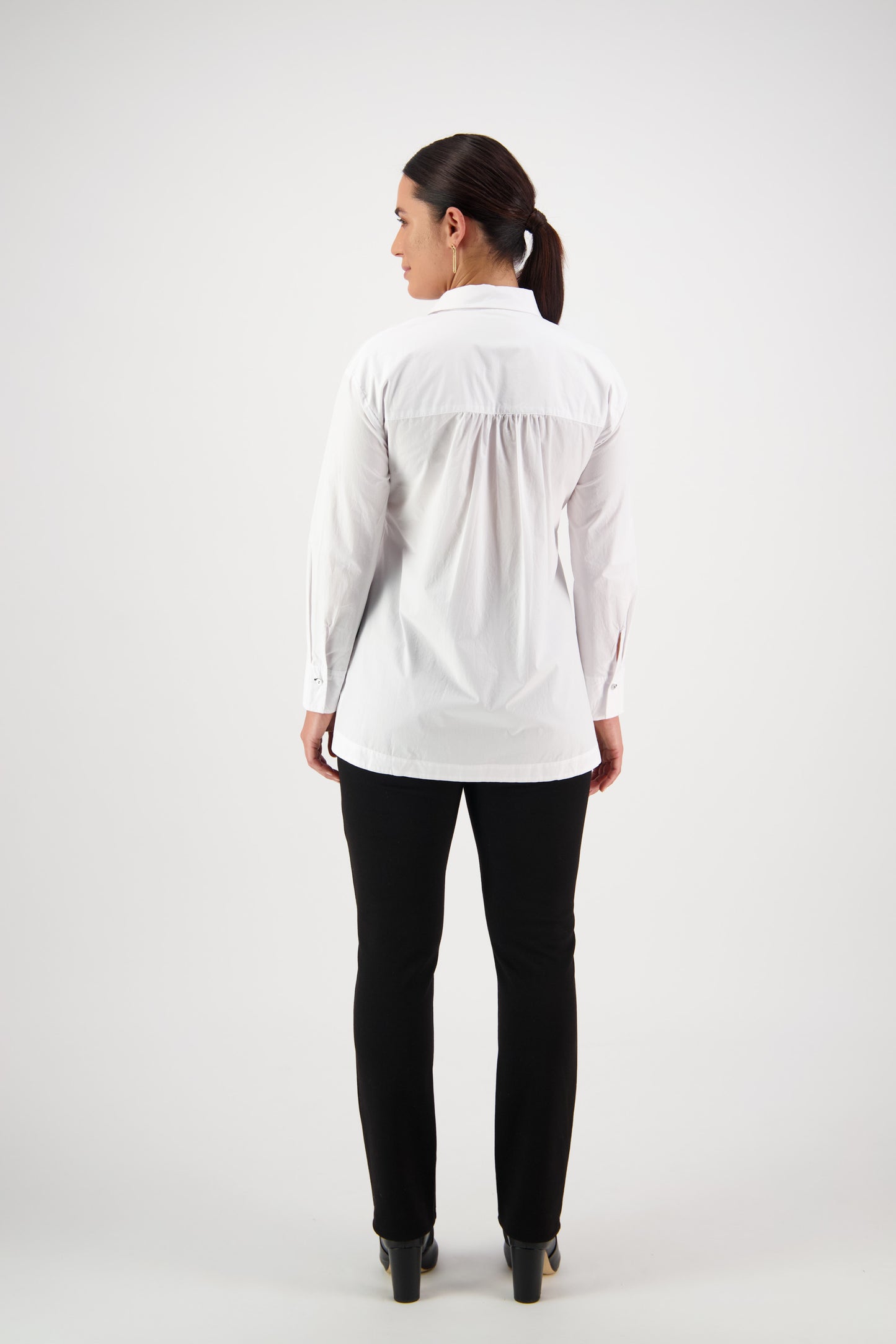 Vassalli - 4441 Shirt with Contrast Stitching - White/Ink - INSTORE