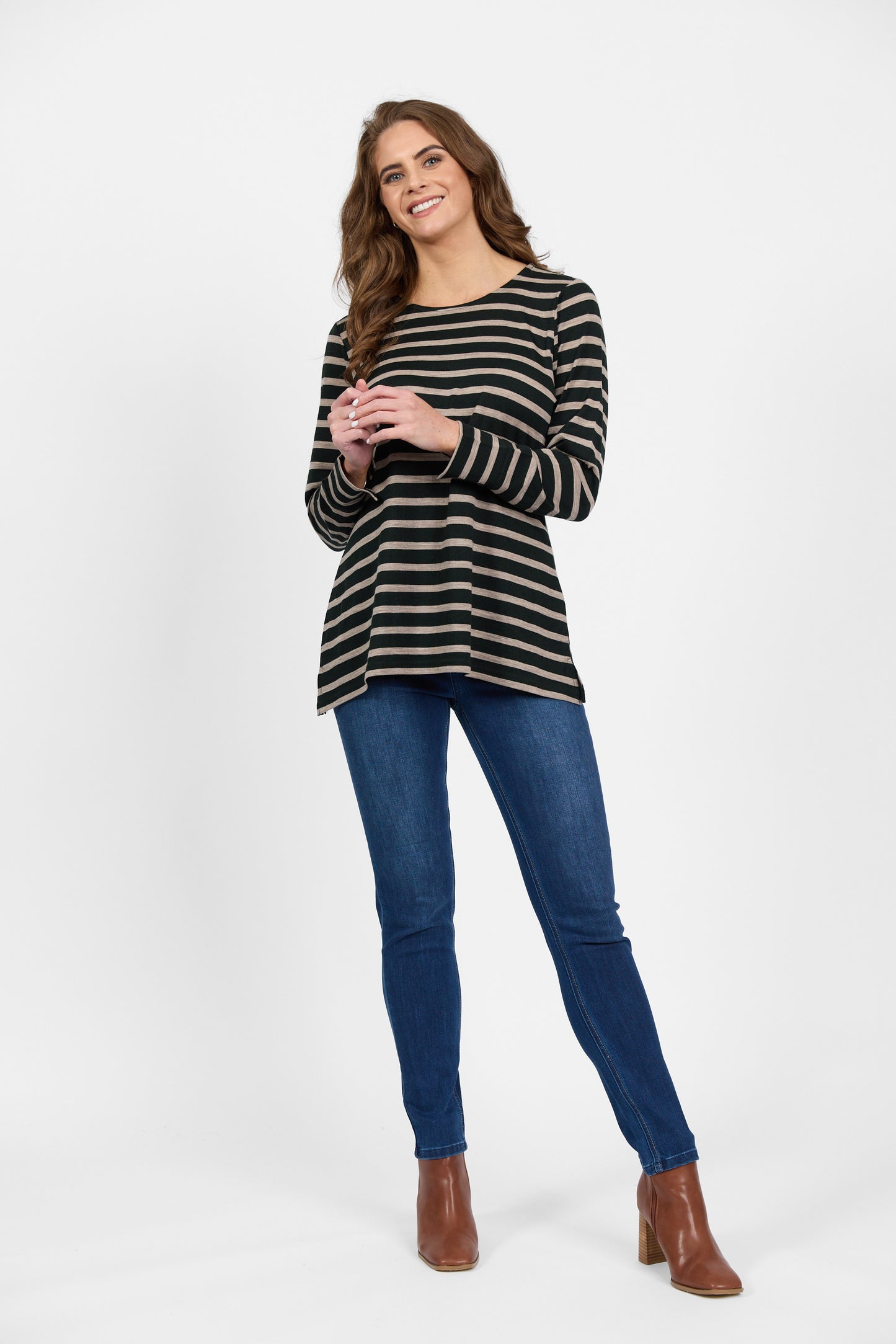 Merino Top - 4464 - Forest/Twig Stripe - Due Feb