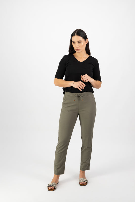 Vassalli - Ankle Grazer Slim Leg Pant - 5791 - Army