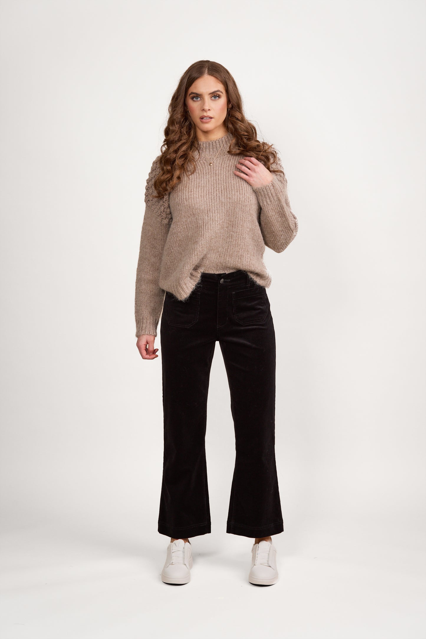 Wide Leg Ankle Grazer Pant - 5995AM - Black