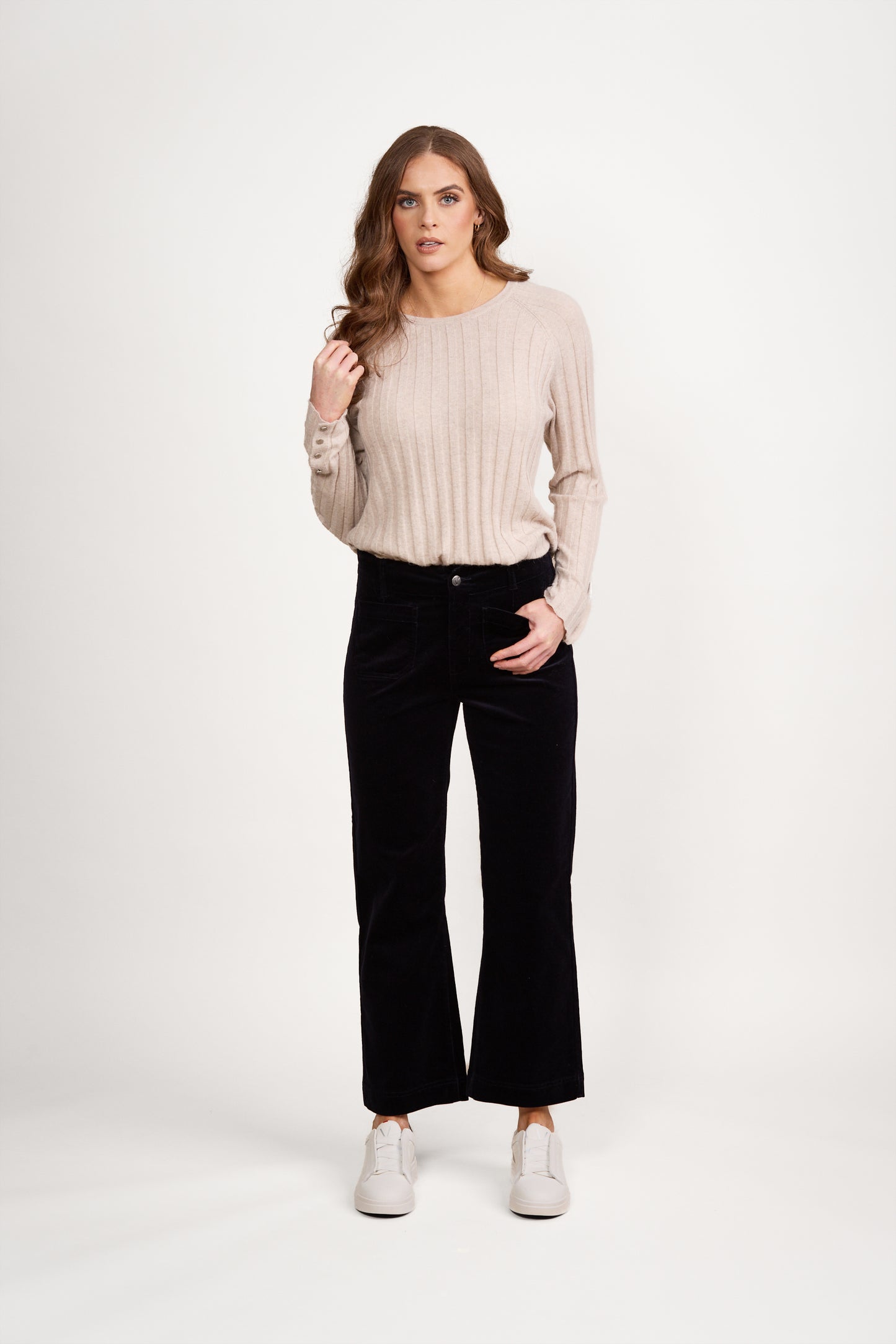 Vassalli - Wide Leg Ankle Grazer Pants - 5995AM - Midnight