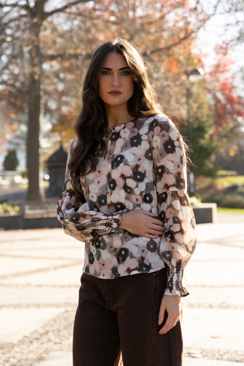Vienna Blouse in Blush Poppy