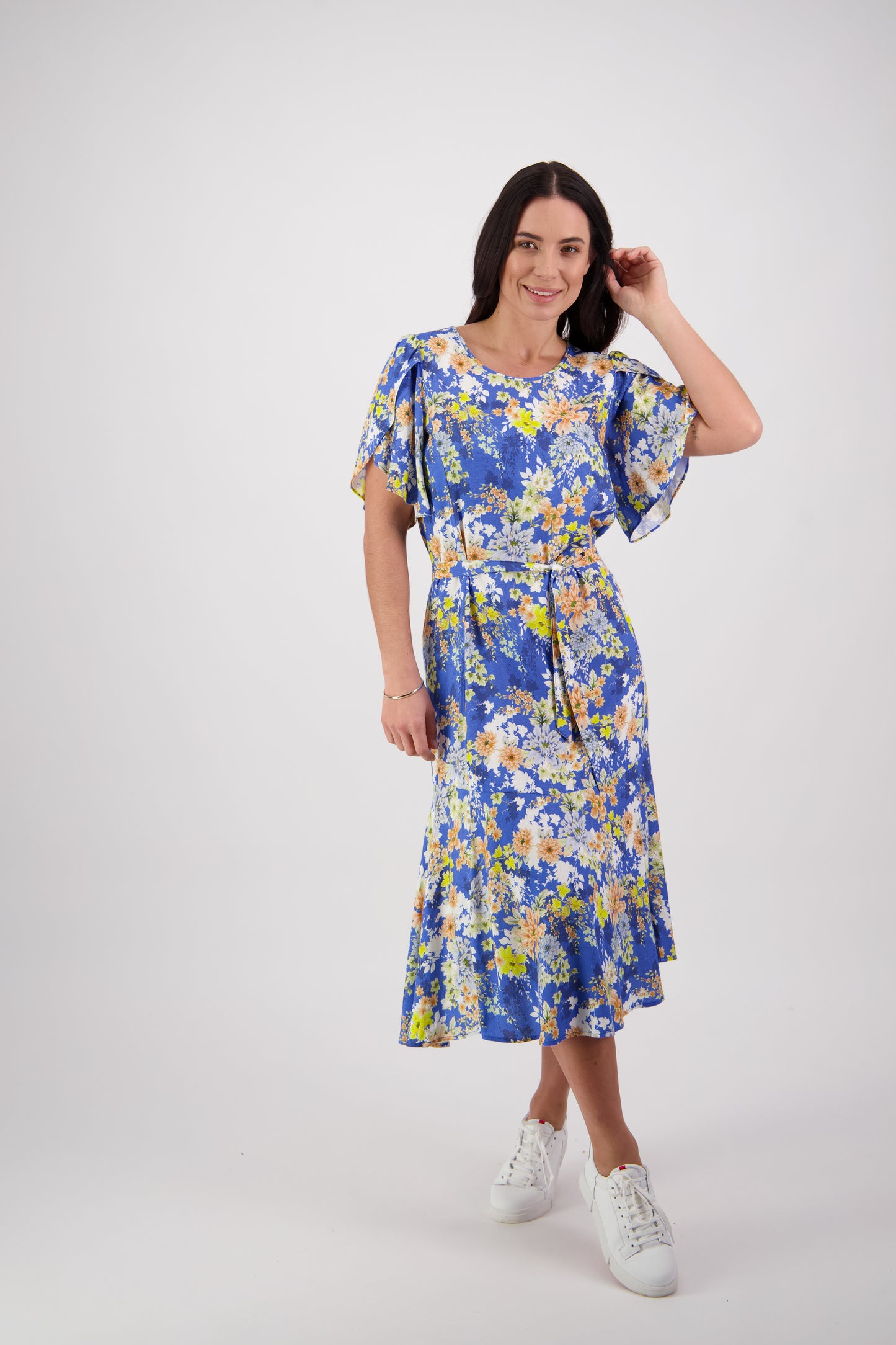 Vassalli - 6089 - Long Dress with Petal Sleeves - Kimono Dream - 50% OFF 1 x 10 left