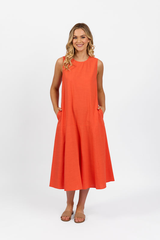 Vassalli - Cotton Sleeveless Dress - 6102 - Punch