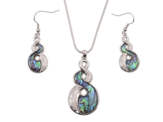Paua Twist Pendant Set NC3578