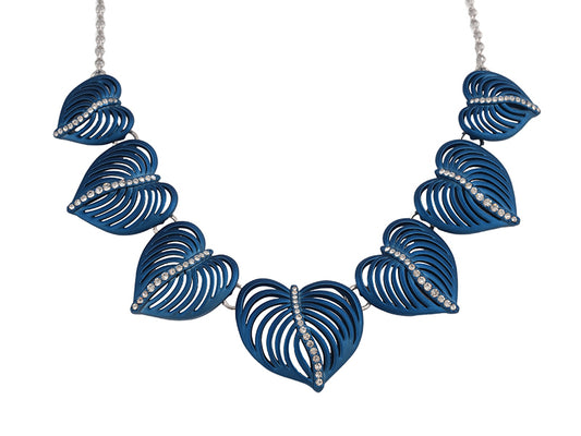 Navy Leaves Necklace - NC3506