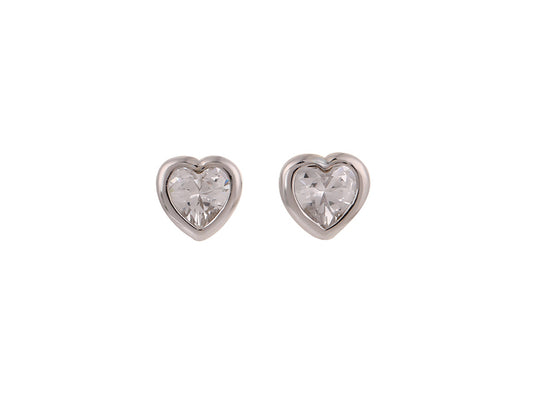 925 SSilver Heart Studs 6mm SS0341