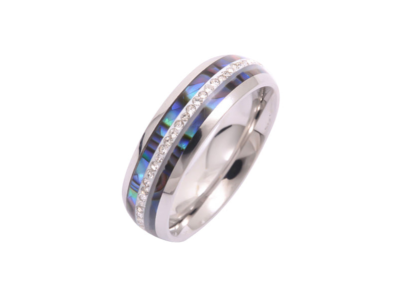 Paua Stainless Steel Ring - 3 Sizes