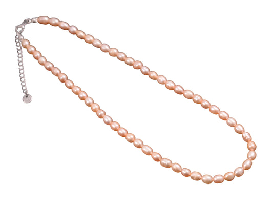 Apricot Oval Pearl Necklace PL0383