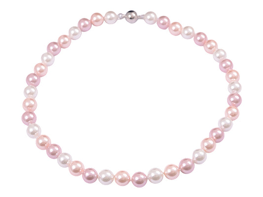 White/Lavender/Pink Crushed Pearl Necklace - PL0285