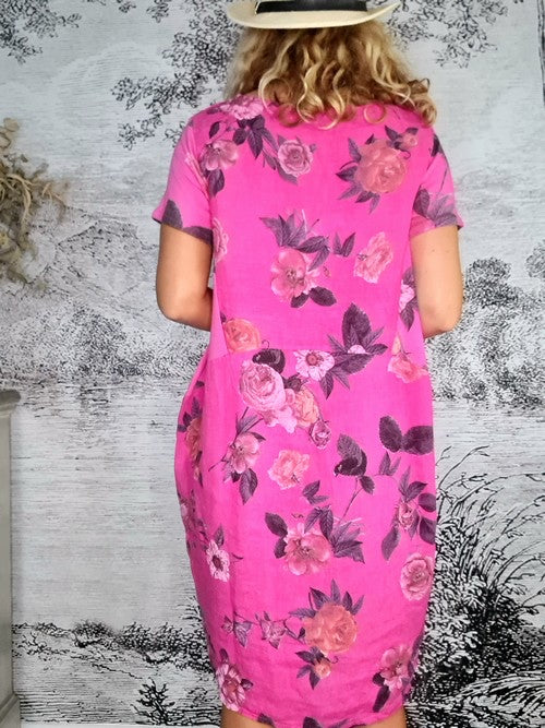 Helga May Jungle Dress - 155912 Hot Pink Thorn Rose Blossom