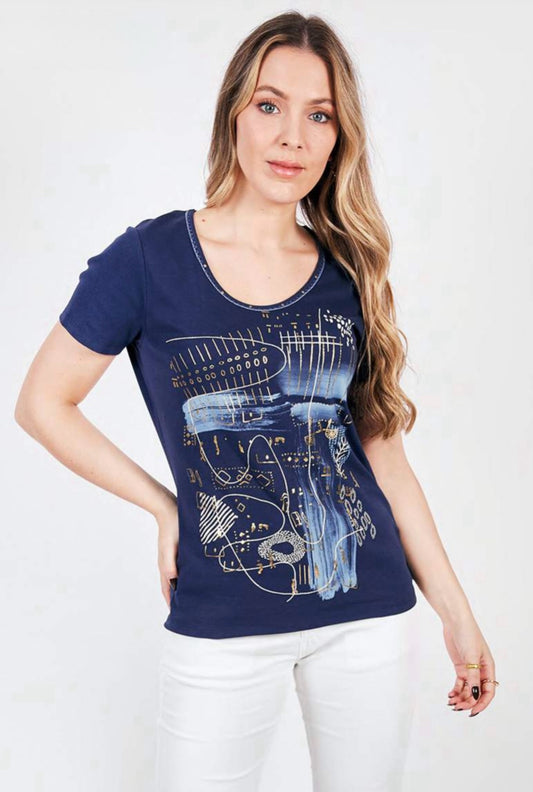 Kalisson Top - KA E100.113 - Navy Top - 100% Cotton