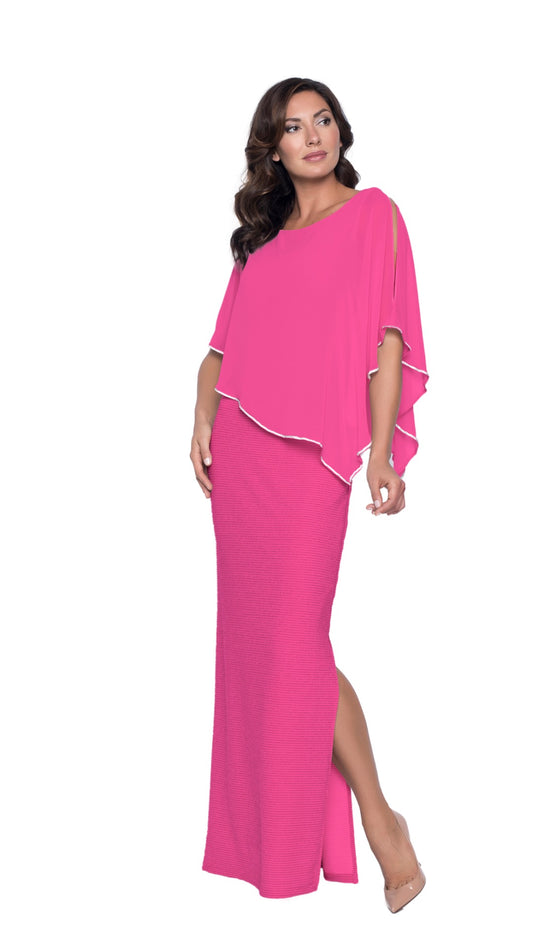 Long Overlay Dress French Rose