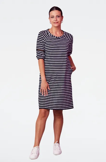 Newport - Teresa Dress - NP28983 - Black/White Stripe $99 XMAS DRESS SPECIAL