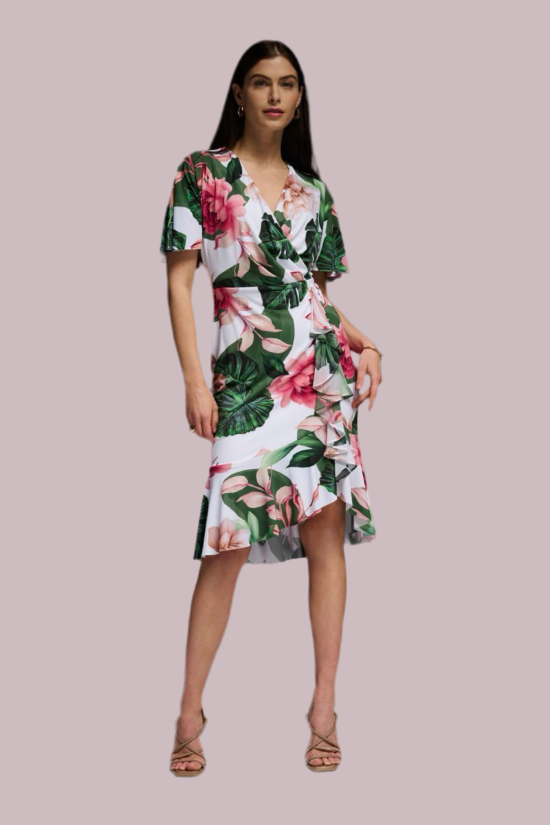 Joseph Ribkoff - Wrap Style Dress - Style 231722 - Floral 1 x 12 left