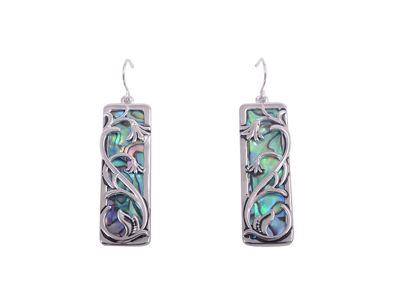 Paua & Flower Vine Earrings - MSE1375