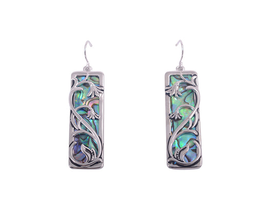 Paua & Flower Vine Earrings - MSE1375