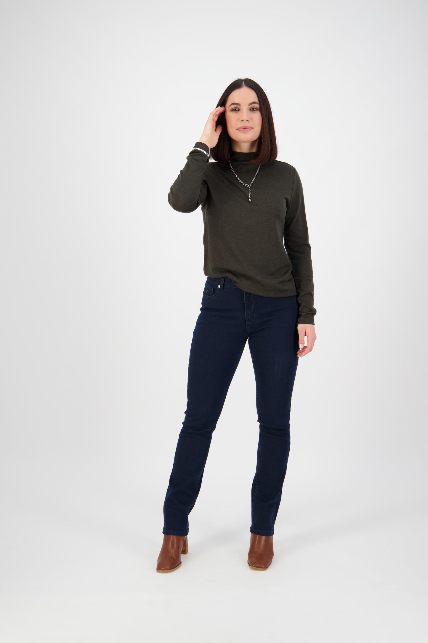 Vassalli - Slim Leg Full Length Jean with Heavy Top Stitch - 5719 - Indigo