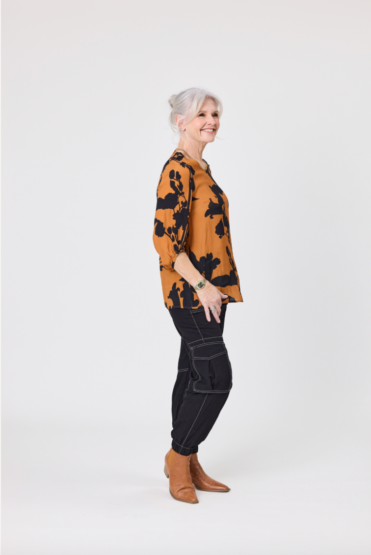 Annette Top - Toffee Print