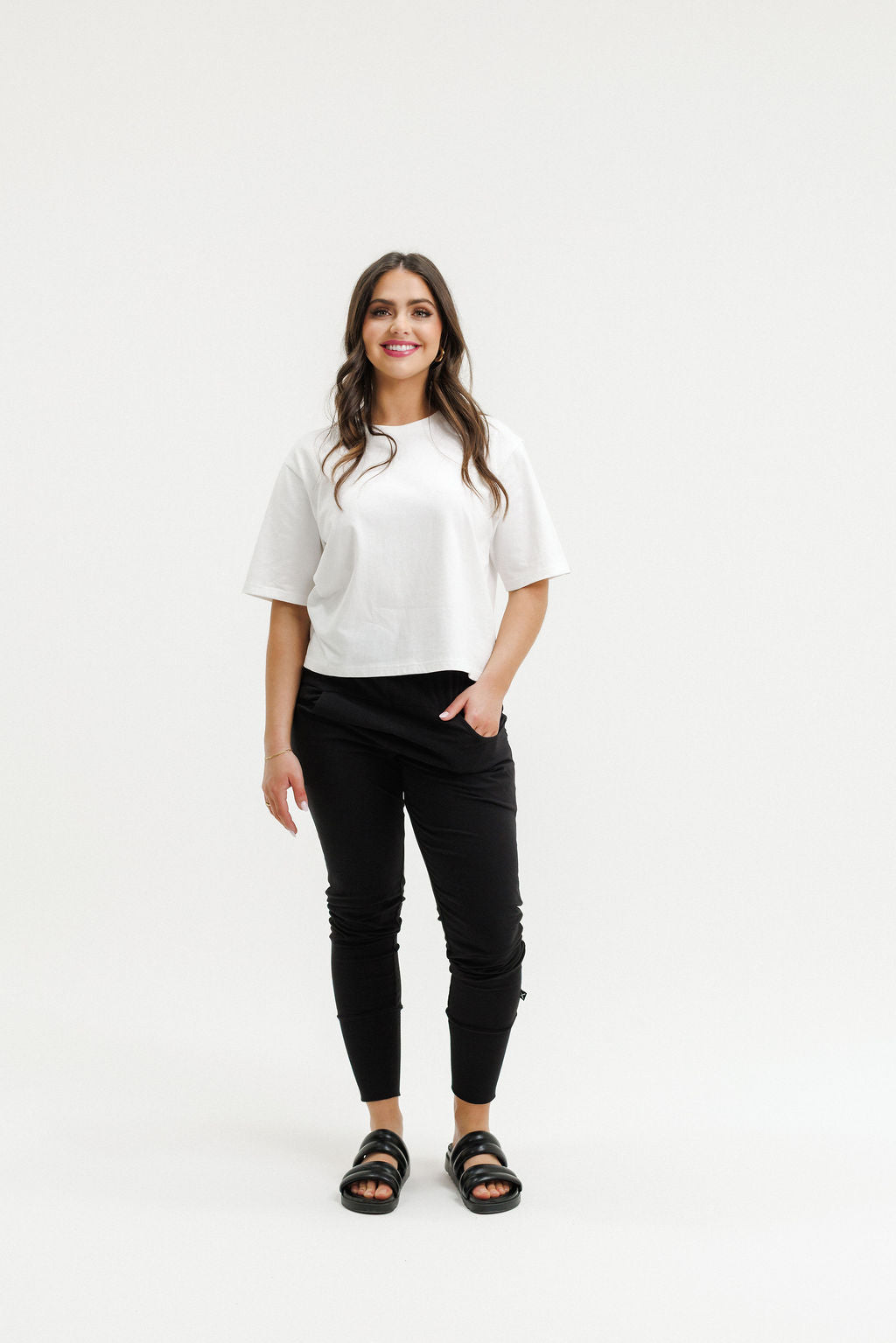 Apartment Pant - Black with Blue Haven Stripe X (Due Sept)