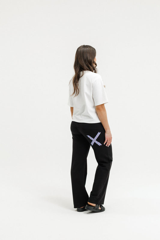 Avenue Pant - Black with Blue Haven Stripe X (Due Sept)