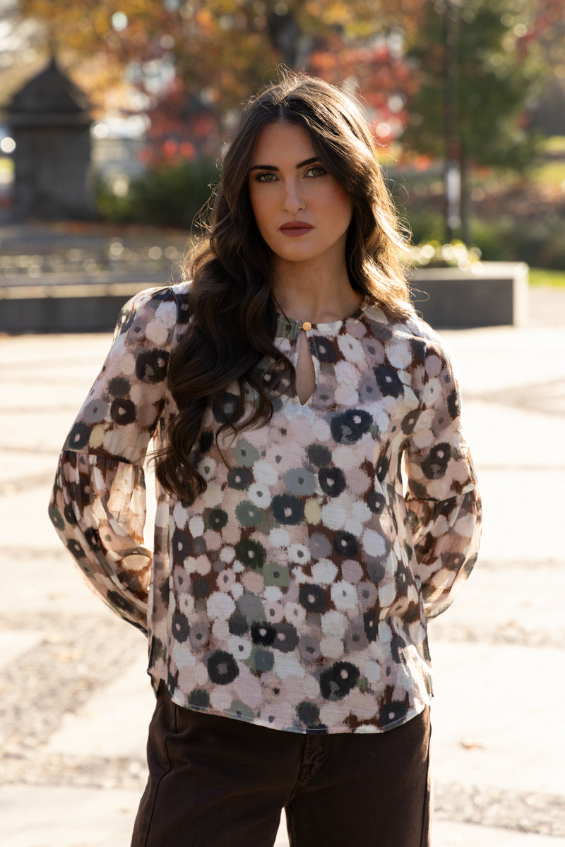 Vienna Blouse in Blush Poppy