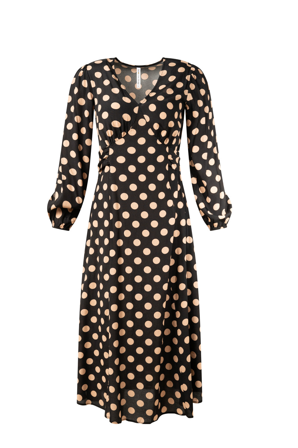 Sabrina Dress LTD136 - Latte Polka dot - Due Feb