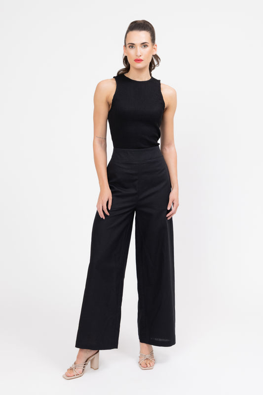 Essential Wide Leg Pant - Black