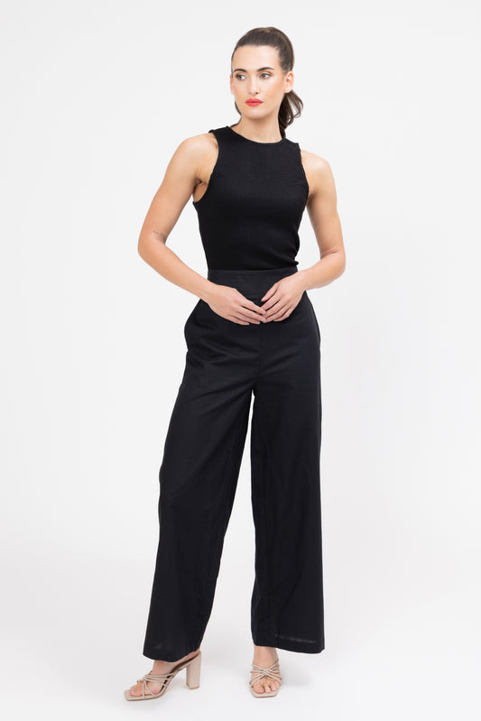 Essential Wide Leg Pant - Black