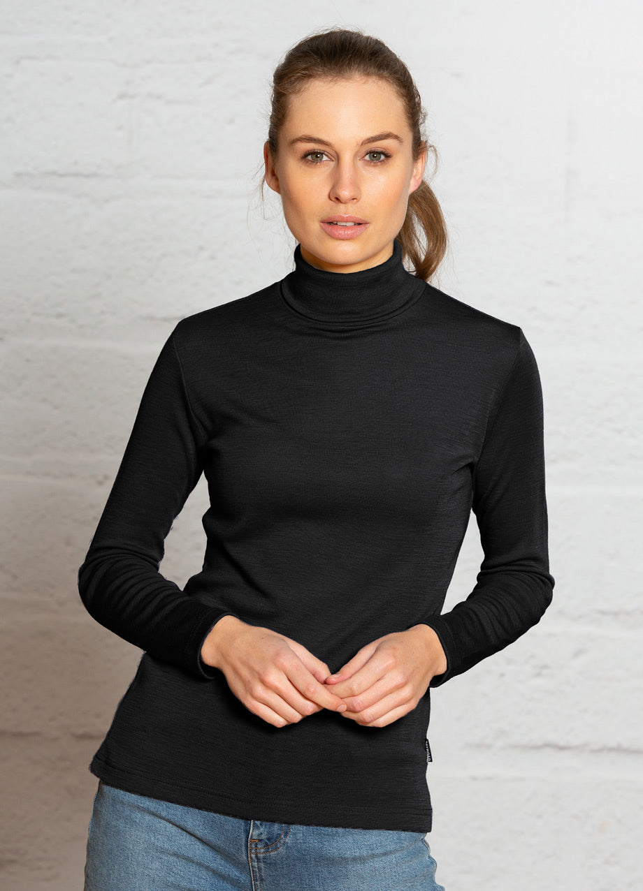 Bay Rd - Merino Polo Neck - BR716 - Black