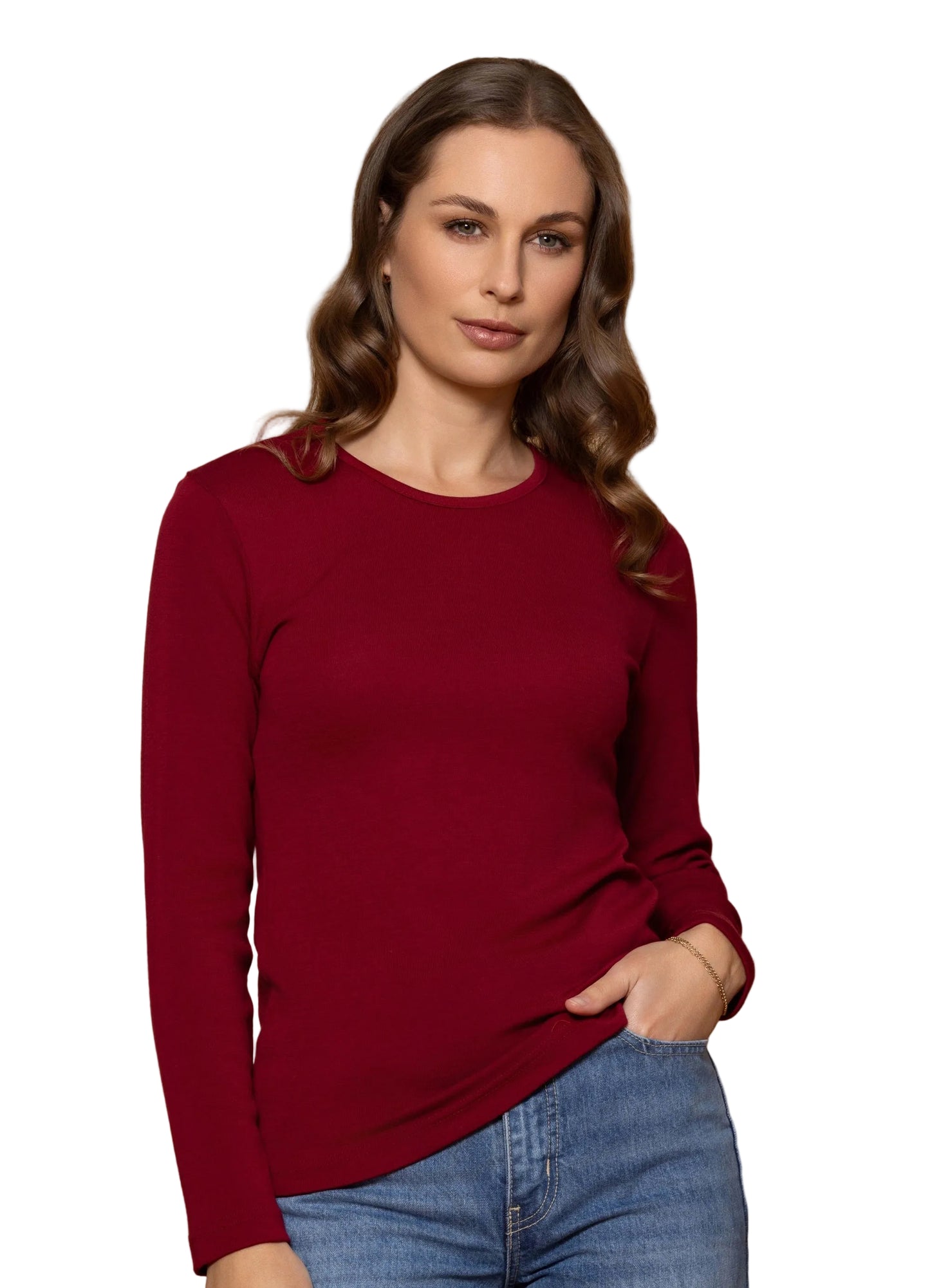 Harper Crew Merino Bordeaux