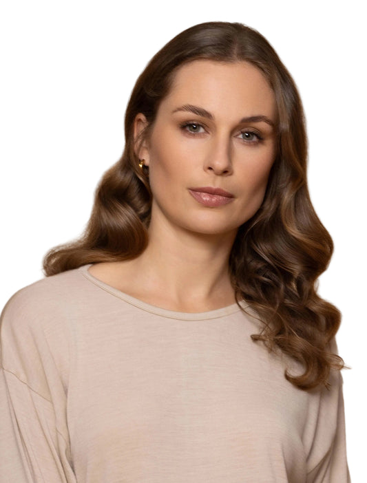 Amber Merino Boat Neck Top - Sand